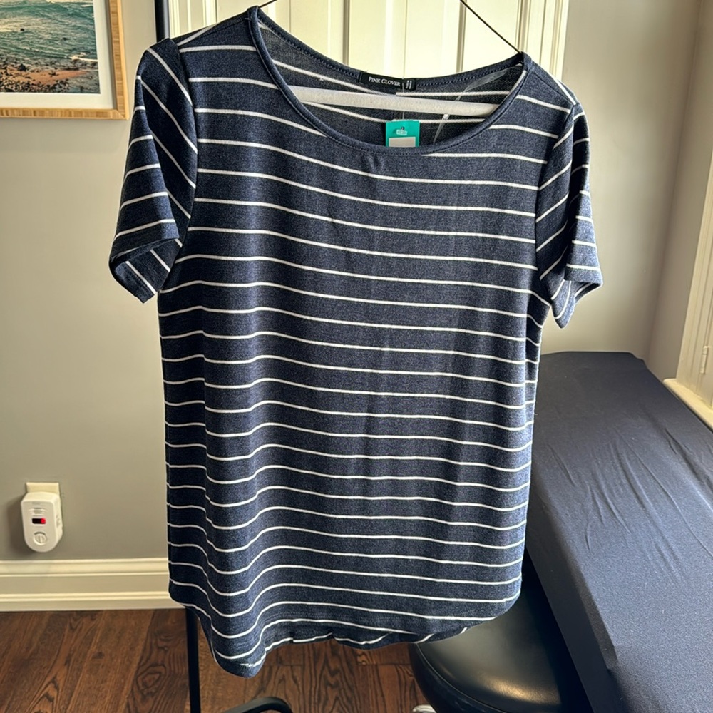 Pink Clover Striped T Shirt